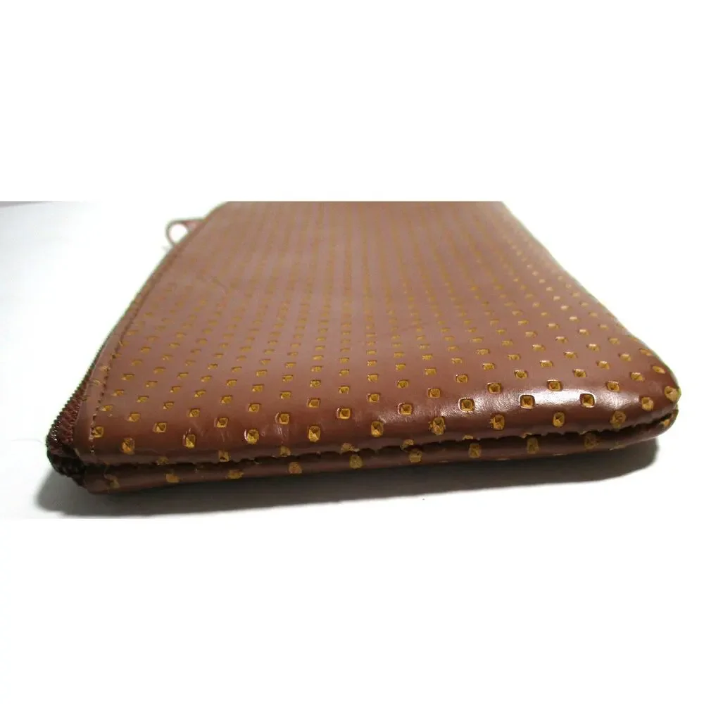 Vintage Dooney & Bourke Brown Leather Zip Pouch